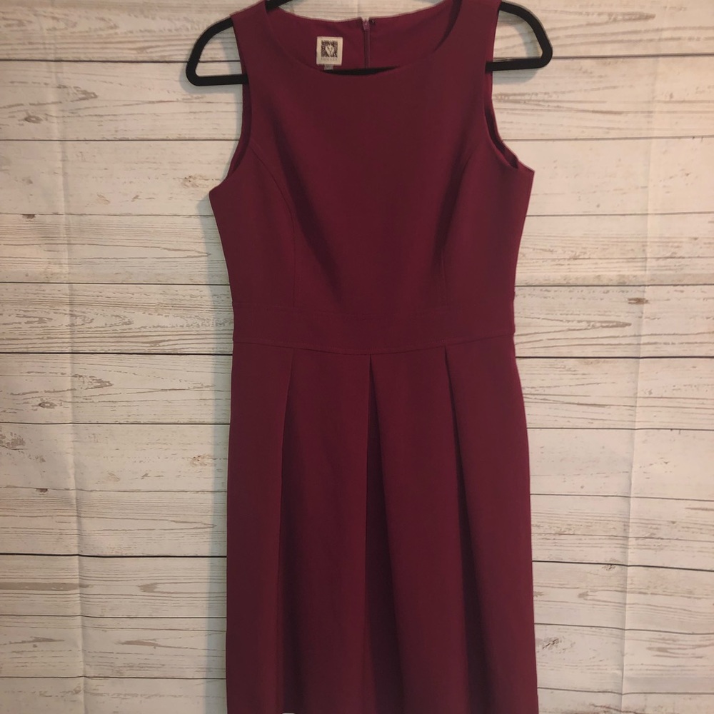 Size 4 Burgundy Anne Klein Dress